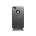 J&O CDCOM Чехол High Glossy Caseдля сотового телефона Apple iPhone4/4S, пластик, темно-серебристый с шахматным рисунком, iCover   