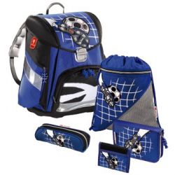 Ранец школьный Soccer II TOUCH с аксессуарами, 5 предметов, синий, Step by Step 